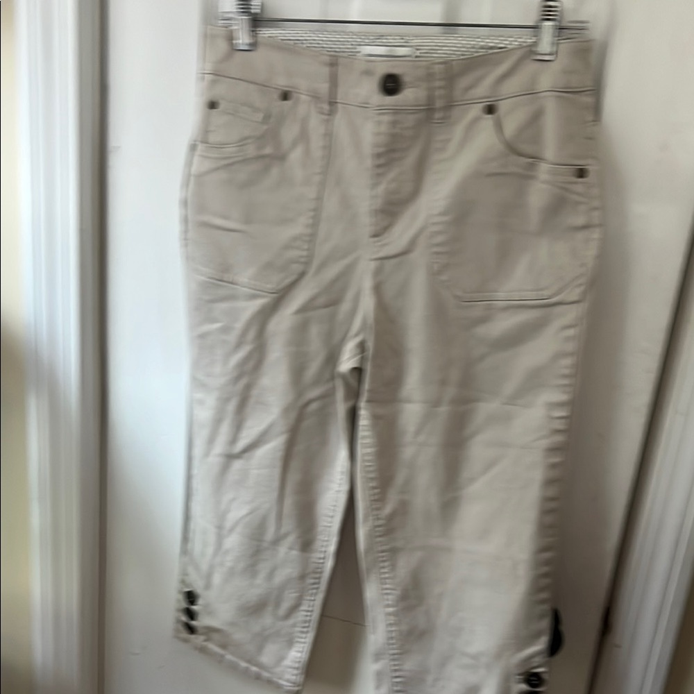 Beige Cropped Pants 
P1